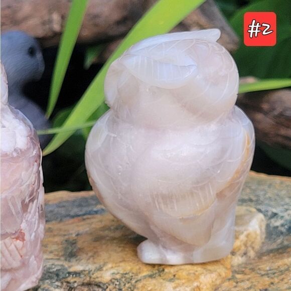 Flower Agate Owl - Picture 4 of 7